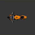 Orange Racing Motorcycle With Number 3 Sporty Design And Black Accent Details
