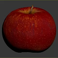 Fresh Shiny Red Apple on Gray Background with Reflective Surface