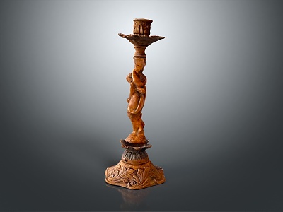 Vintage Candlestick Angel Candlestick Candle Copper Candlestick 3d model