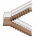 Modern Stairs Right Angle Stairs Corner Stairs Wooden Stairs Stairs Handrail 3d model