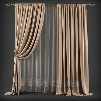 Curtain Artist Home Decorations Living Room Curtain Bedroom Curtain 3d model