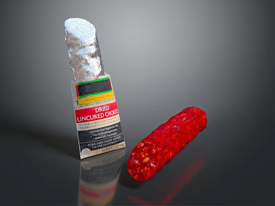 Spanish DOP Sausage LINCARESA Brand Foil Wrapped Red Traditional Premium 3d model
