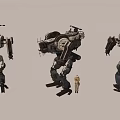 Giant Sci Fi Mech Game Movie Characters With Human Figure And Futuristic Design