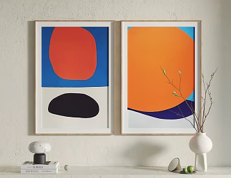Modern abstract painting hanging painting decorative painting 3d model