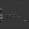Industrial Metal Pipe Fittings With Curved Straight And Framework Components
