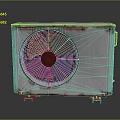 Rusty Old Air Conditioner Outdoor Unit With Metal Casing And Rotating Fan