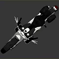 Classic Black and Silver Motorcycle with Shiny Chrome Accents on Reflective Surface