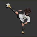Soccer Training Equipment Showcased By Cartoon Character Kicking Ball And Golden Shoes