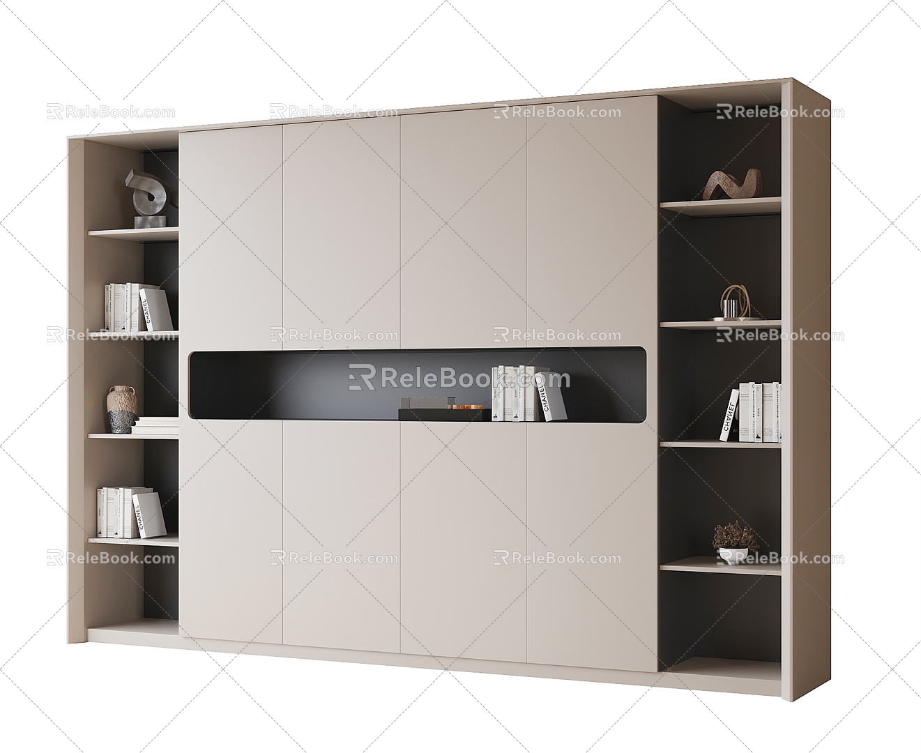 Modern bookcase 3d model