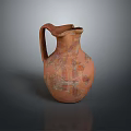 Traditional Terracotta Pitcher Sculpture Carving With Intricate Patterns And Handle Design