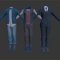 Male Mannequins Displaying Casual Workwear Formal Suits And Varied Clothing Styles
