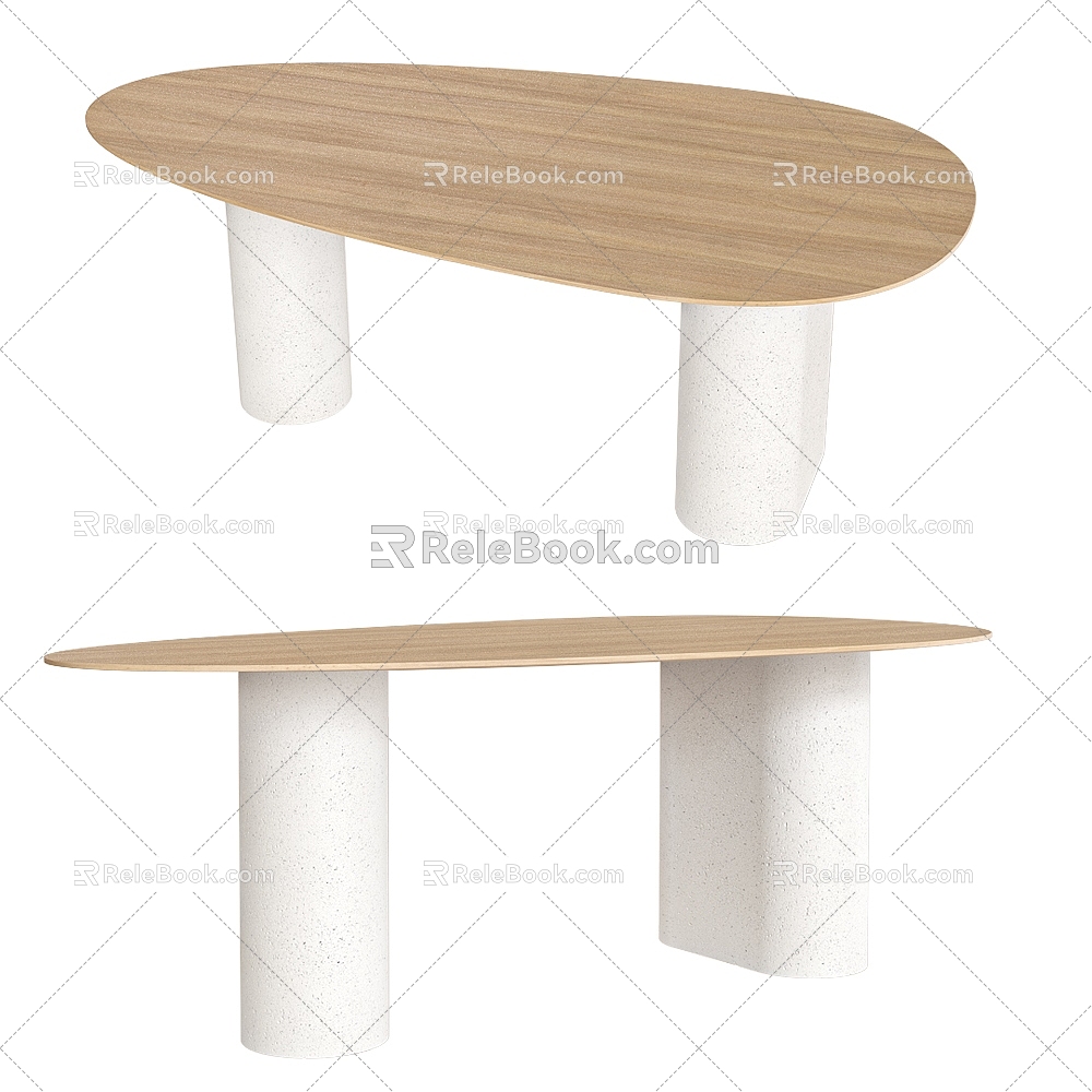 Modern Coprinus comatus dining table 3d model