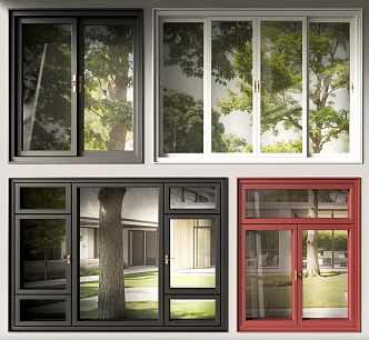 Modern window combination 3d model
