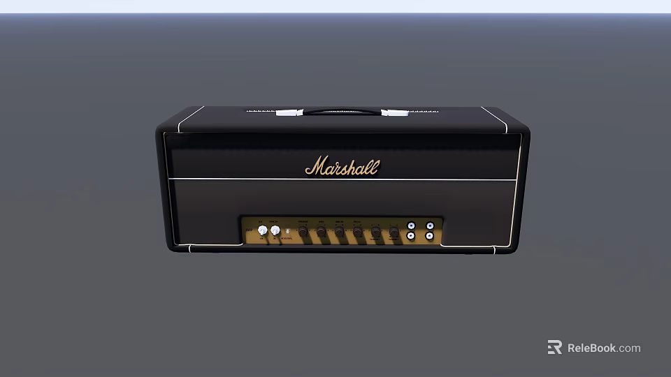 Marshall Black Portable Bluetooth Speaker with Control Knobs and High Quality Sound 3d model 