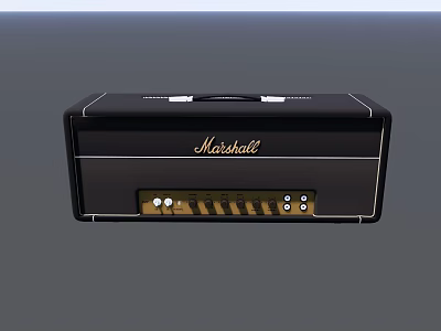 Marshall Black Portable Bluetooth Speaker with Control Knobs and High Quality Sound 3d model