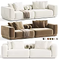 Modern Plush Upholstered Double Seater Sofa With Throw Pillows And Multiple Custom Color Options