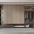 Modern Minimalist Wardrobe With Light Wood Sliding Doors Open Shelves And Hanging Space