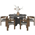 Quiet Dining Table and Chair Combination Dining Table and Chair 3d model