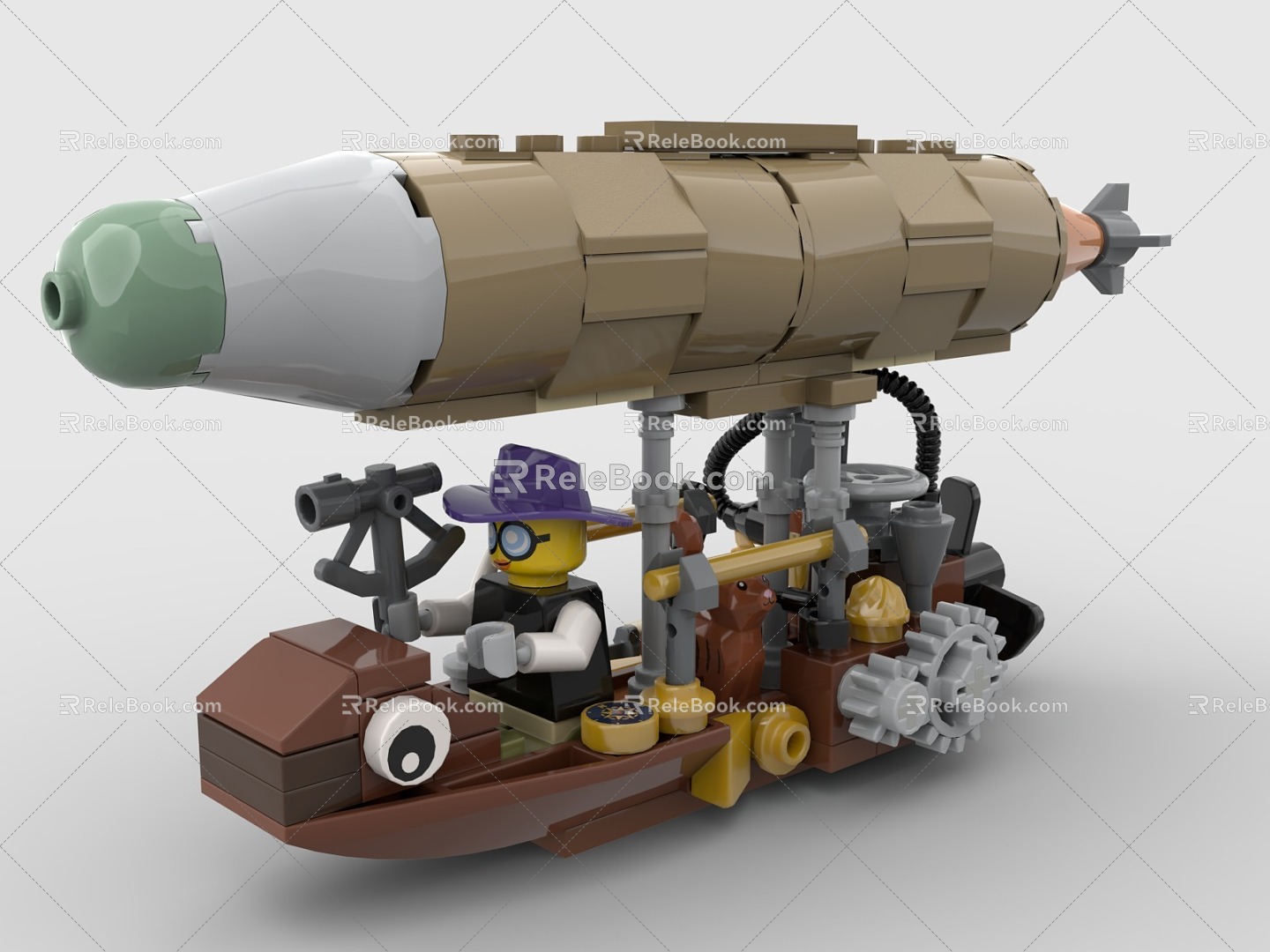 LEGO toy building blocks airship airship hot air balloon 3d model