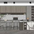 Modern Dining Table and Chair Combination Open Bar Dining Table and Chair 3d model