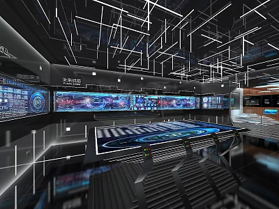 Luxurious Modern KTV Lounge With Colorful LED Lighting Leather Sofas And Large Screens 3d model