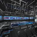 Luxurious Modern KTV Lounge With Colorful LED Lighting Leather Sofas And Large Screens