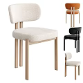Modern Accent Chair in Neutral Beige Black and Orange Upholstered Fabric with Wooden Legs