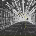 Underground Road Tunnel Infrastructure Featuring Metal Pipes Lighting Textured Walls And Gray Floor