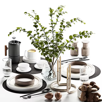 Modern Tableware Combination Tableware Combination 3d model