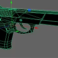 Black Modern Pistol Firearm With Metallic Finish And Textured Grip