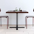 Modern Dining Table Chair Combination Square Dining Table Chair Combination 3d model