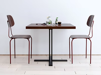 Modern Dining Table Chair Combination Square Dining Table Chair Combination 3d model