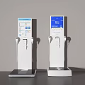 White Standing Medical Devices With Digital Display And Health Monitoring Platform