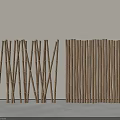 Natural Bamboo Room Divider With Vertical Slats And Cross Arrangement For Modern Interior Design