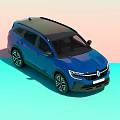 Blue Car Front Design Featuring Modern LED Headlights Stylish Alloy Wheels And Black Grille