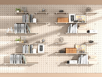 Modern Wall Shelf Hole Board Bookshelf 3d model