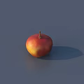 Fresh Red and Yellow Apple With Small Stem On Gray Background And Natural Shadow