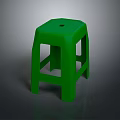 Sturdy Green Plastic Stool With Simple Design And Four Legs Structure