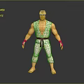 Action Figure Wearing White Karate Uniform With Red Headband Red Wristbands And Black Belt