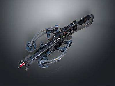 Modern Crossbow Weapon With Mechanical Parts Scope And Metallic Structure 3d model