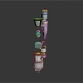 3D Rendered Mechanical Components Assorted Parts With Cylindrical Conical Shapes Vibrant Orange Accents