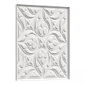 Intricate White Floral Carved Relief Design for Decorative Wall Art