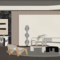 Modern Living Room Interior Design With Beige Sofa Floor Lamp And Wooden Coffee Table