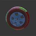 Car Tire With Chrome Alloy Wheel And Modern Stylish Black Rubber Tread Design