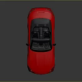 Red Convertible Sports Car With Sleek Design Black Top And Shiny Reflection On Dark Surface