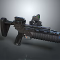 Black Tactical Rifle with Modular Design Red Dot Sight Barrel and Ergonomic Grip 3d model