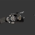 Disassembled Mechanical Equipment Components With Metal Screws And Black Parts