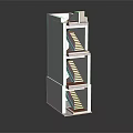 Architectural Model Staircase Structure With Multi Level White Framework And Brown Steps