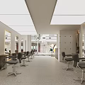 Modern Beauty Salon Interior With Black Salon Chairs Mirrored Workstations And Bright Lighting