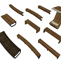 Outdoor Modern Wooden Landscape Seats Featuring Multiple Designs And Metal Support Frames